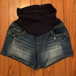 Maternity jean shorts